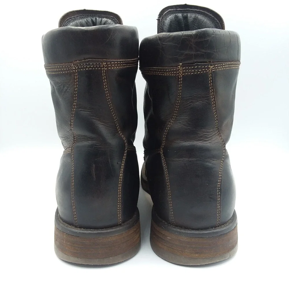 Wallin & Bros Lace Up Leather Boots‎ Men EU44 US 10.5 Dark Brown Work Utility